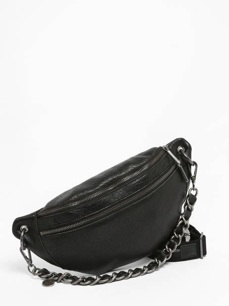 Sac Banane Vintage Cuir Mila louise Noir vintage 23689EX vue secondaire 2