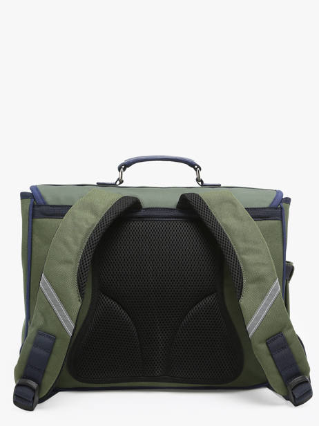2-compartment Satchel Caramel et cie Green fier GA other view 4