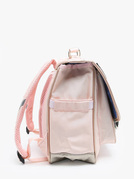 2-compartment Satchel Caramel et cie Pink boheme FI other view 2