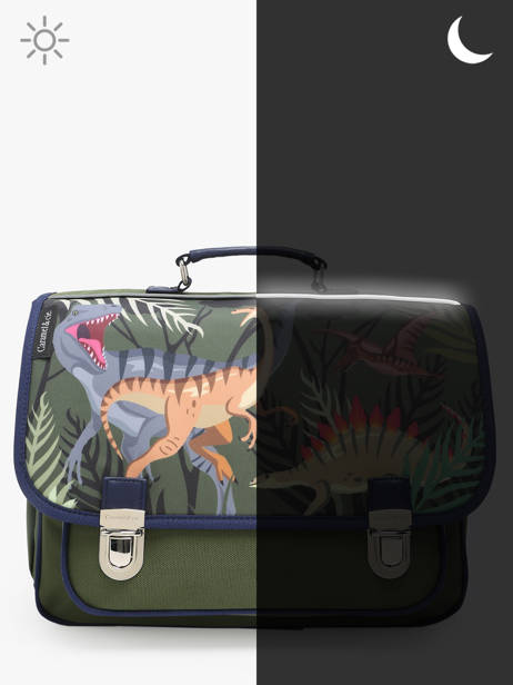 2-compartment Satchel Caramel et cie Green fier GA other view 5
