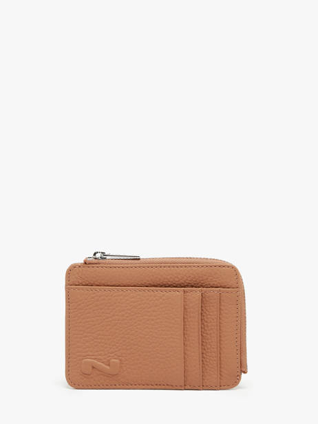 Porte-monnaie Avec Porte-cartes Cuir Nathan baume Marron original n 217N
