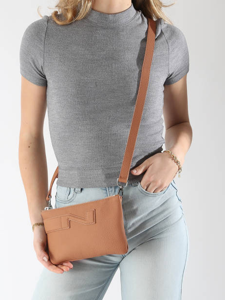 Sac Bandoulière Florence Cuir Nathan baume Marron n city 4 vue secondaire 1