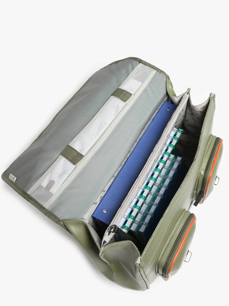 Cartable 3 Compartiments Cameleon Vert vintage north PBVWCA41 vue secondaire 3