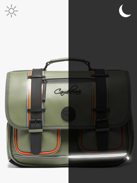 Cartable 3 Compartiments Cameleon Vert vintage north PBVWCA41 vue secondaire 7