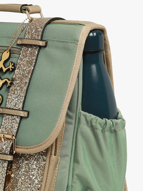 Satchel For Kids 3 Compartments Cameleon Green vintage fantasy CA41 other view 5