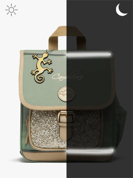 1 Compartment Backpack Cameleon Green vintage fantasy SD30 other view 8