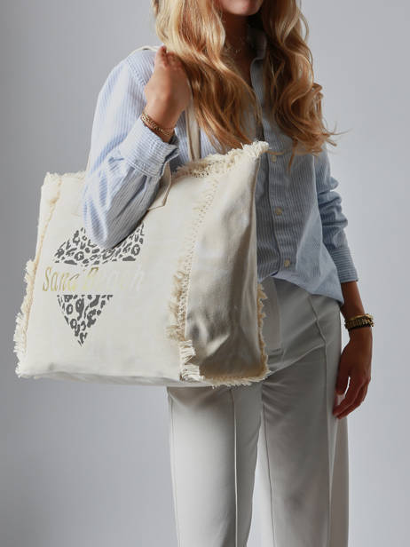 Shoulder Bag Cabas Cotton Miniprix Beige cabas Q641 other view 1