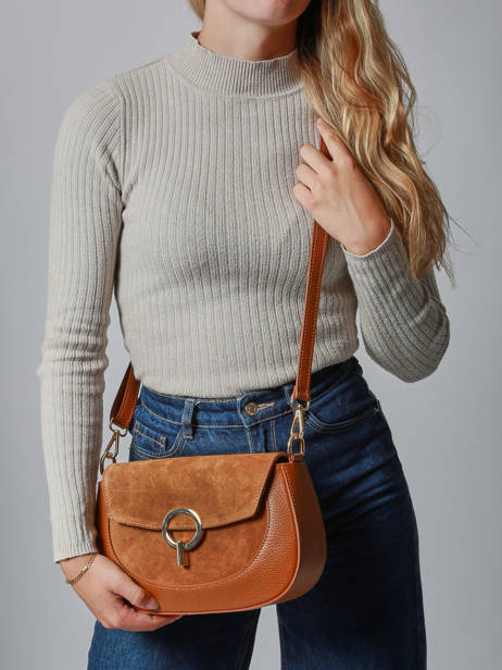 Shoulder Bag Velvet Caviar Leather Milano Brown velvet caviar VC25069 other view 1