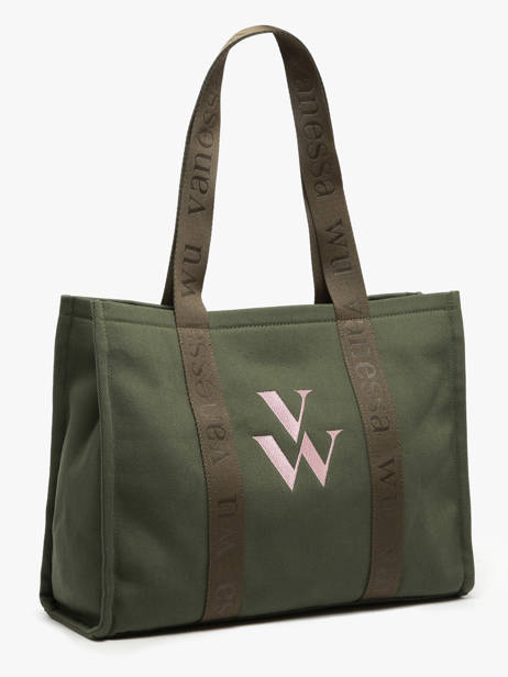 Shoulder Bag Cabas Cotton Vanessa wu Green cabas MA0135 other view 1