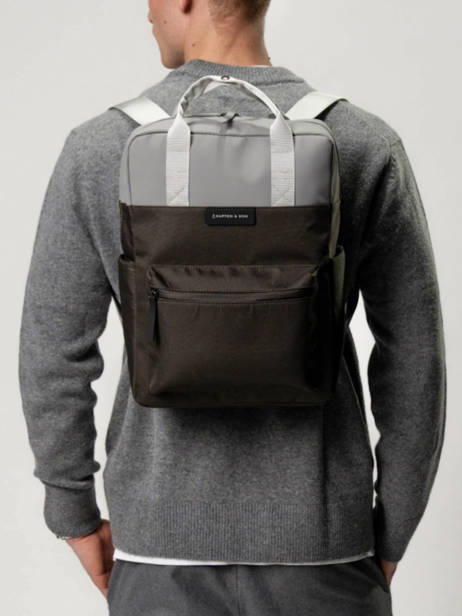 Business Backpack 1 Compartment + 15'' Laptop Kapten and son Gray backpack BERGEN other view 1