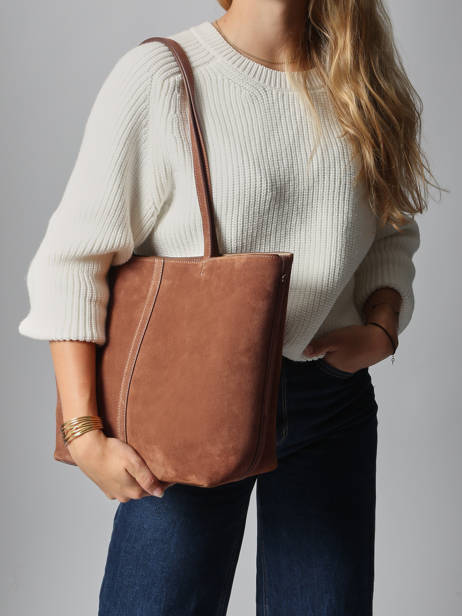 Sac Porté épaule Cabas Cuir Vanessa bruno Marron cabas 29V40874 vue secondaire 1