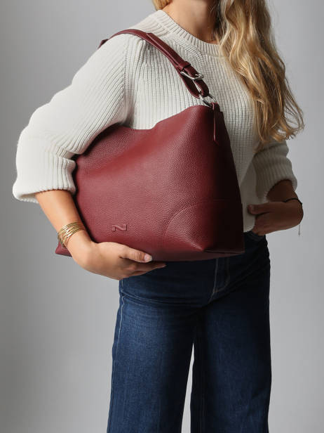 Sac Porté épaule Tango Bis Cuir Nathan baume Rouge nathan 52 vue secondaire 1