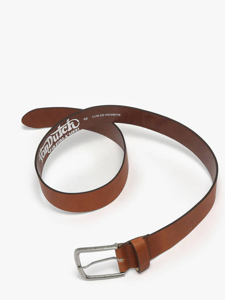 Leather Lingo Men's Belt Von dutch Brown belt LINGO other view 3