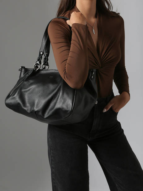 Sac Porté épaule Vintage Cuir Mila louise Noir vintage 3826C vue secondaire 1