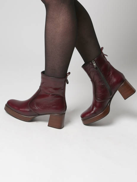 Heeled Boots Cristel In Leather Dorking Red women D9157 other view 1