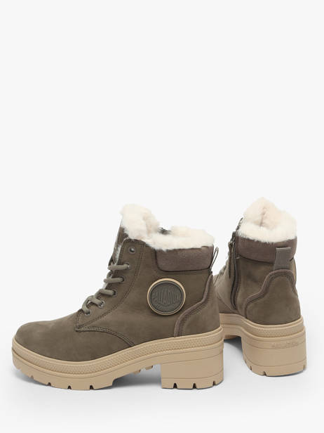 Heeled Boots In Leather Palladium Green women 99527281 other view 2