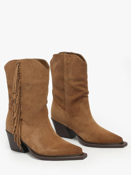 Heeled Santiago Boots In Leather Inuovo Brown women B50014 other view 1