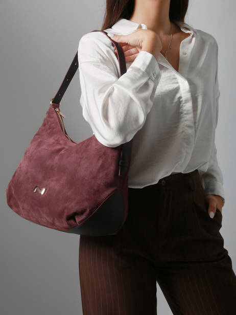 Suede Leather Carrie Shoulder Bag Nathan baume Violet vogue 1 other view 1