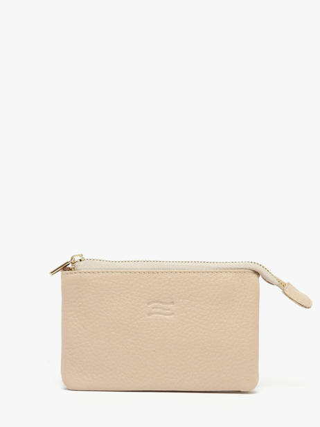 Leather Caviar Coin Purse Crinkles Beige caviar 14538