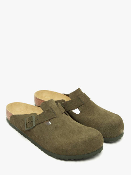 Mules Boston En Cuir Birkenstock Vert men 1024721 vue secondaire 1