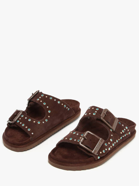 Sandales En Cuir Colors of california Marron women CBIOW05N vue secondaire 1