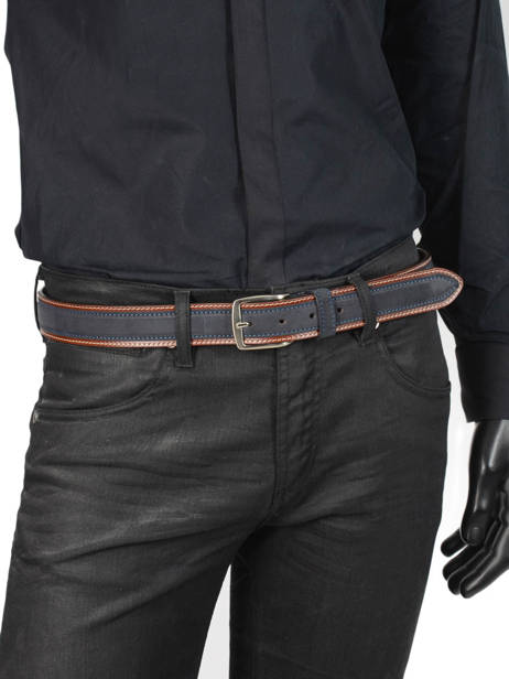 Men's Belt Jean Petit prix cuir Blue belt 3709-35 other view 2