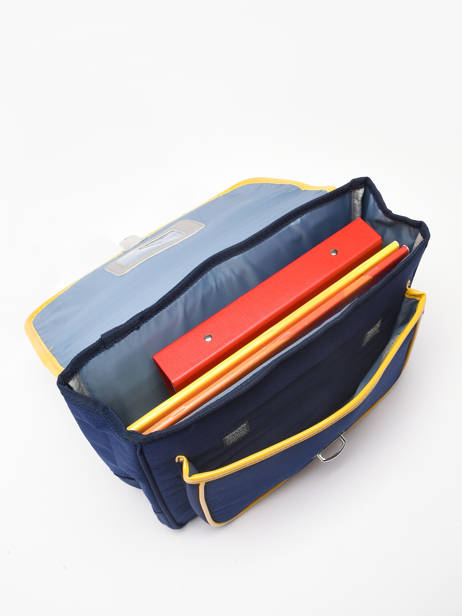 1 Compartment Satchel Caramel et cie Blue fier GA other view 3