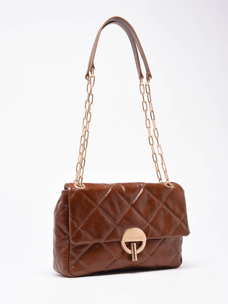 Large Quilted Leather Moon Shoulder Bag Vanessa bruno Brown moon 84V40329 other view 2